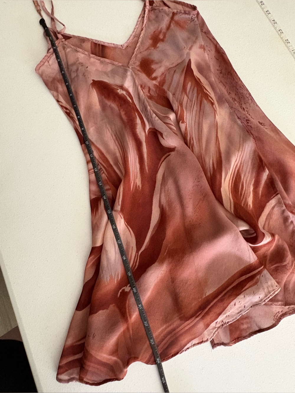 Medium Vintage Victoria’s Secret Y2K Pink Mauve Watercolor Silk Slip Dress - Picture 6 of 7